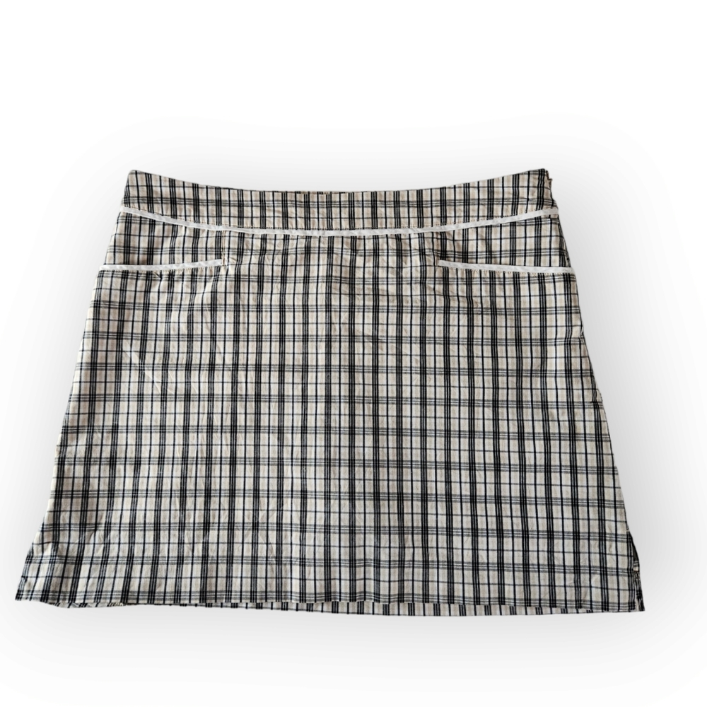 Izod Golf Skirt Skort Brown Plaid Size 12